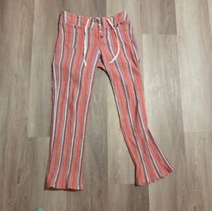 Sundance Pants Gigi Relaxed Cotton Pink Stripe Beach Summer Sz Small Boho Hippie